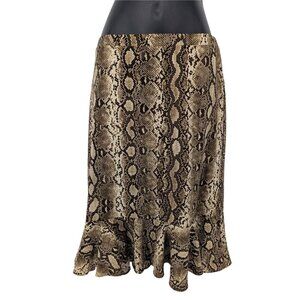 Michael Kors Midi skirt Snakeskin Print Peplum Y2K Glam Office Statement Size M